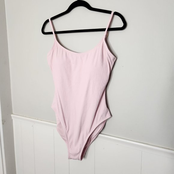 Andie Swim Andie Pale Pink Amalfi Ribbed One Piece Bathing Suit